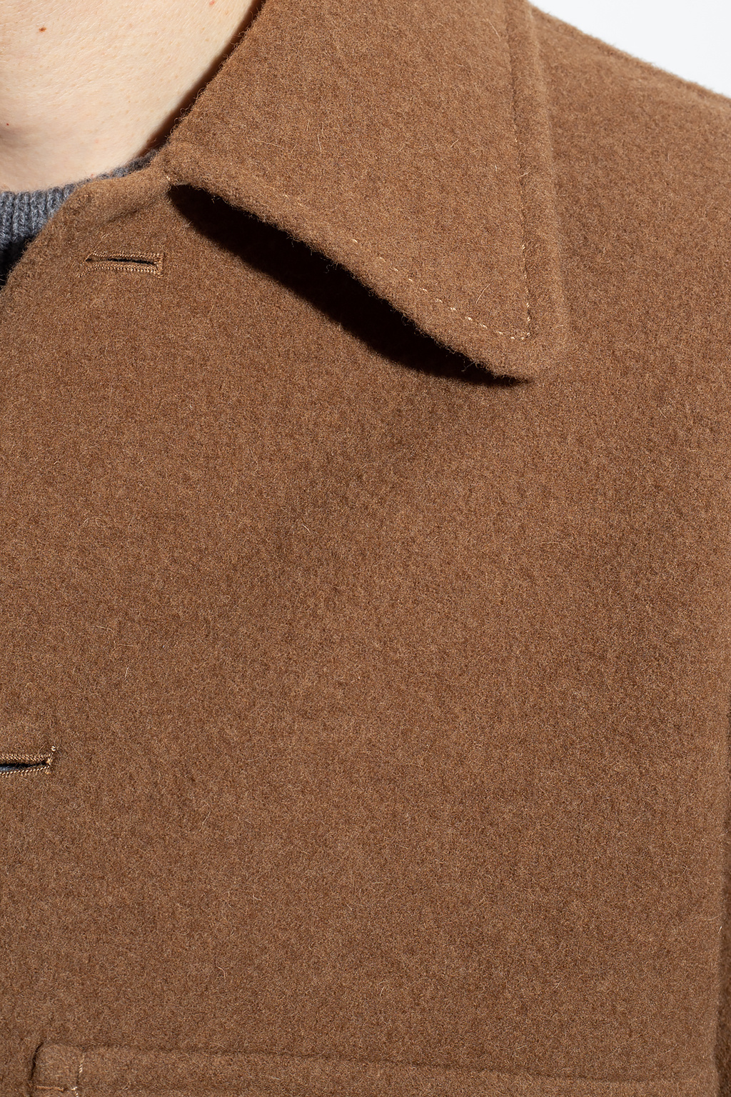 【送料&関税込】Ami Alexandre Mattiussi Beige Wool Coat AMI Alexandre Mattiussi Beige Oversized Two-Buttons Coat AMI